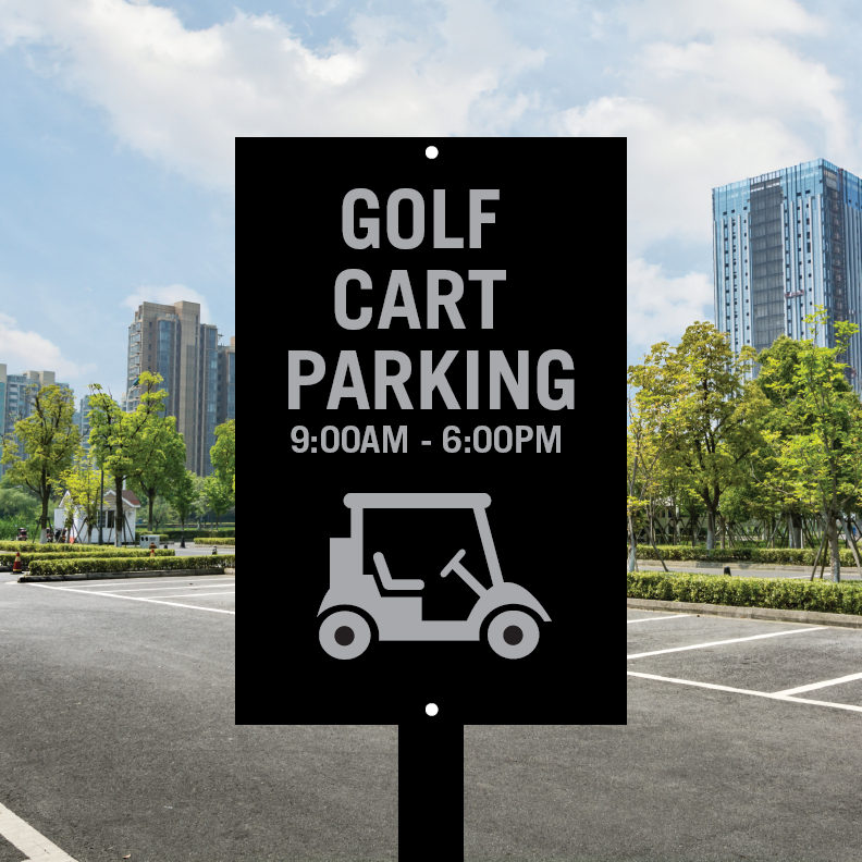 Golf Cart Parking Sign (Post and Panel)