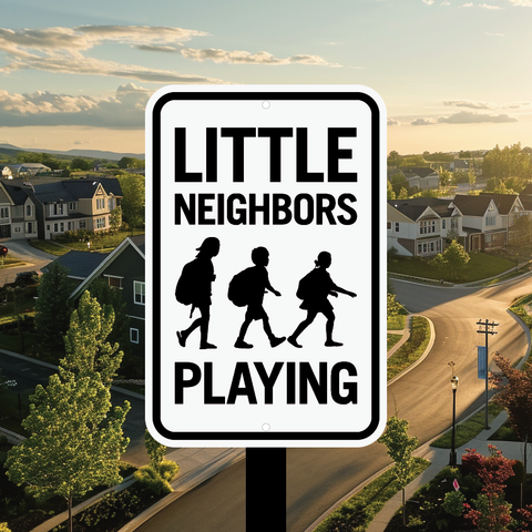 Little Neighbors Playing (Post and Panel)