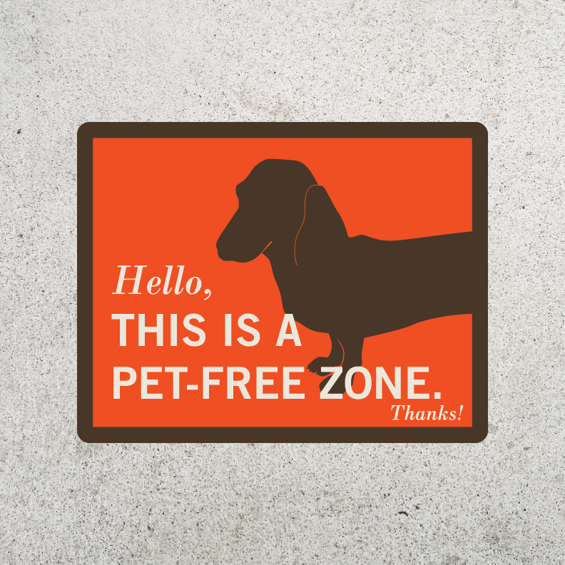 Pet Free Zone (Sidewalk Graphic)