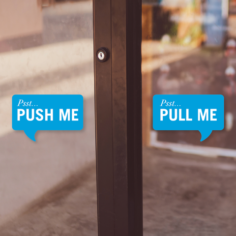 Psst! Push / Pull vinyl door stickers (set of 2)