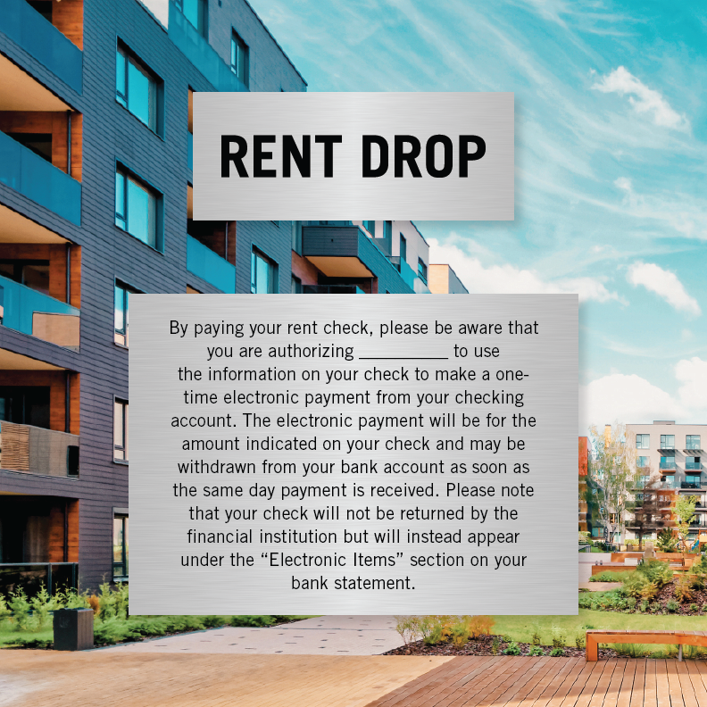 Rent Drop (Silver Panel W/ Extra Text)